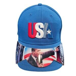 Barack Obama USA Hat Cap 2008 Blue 44th President Y2K Adjustable Political